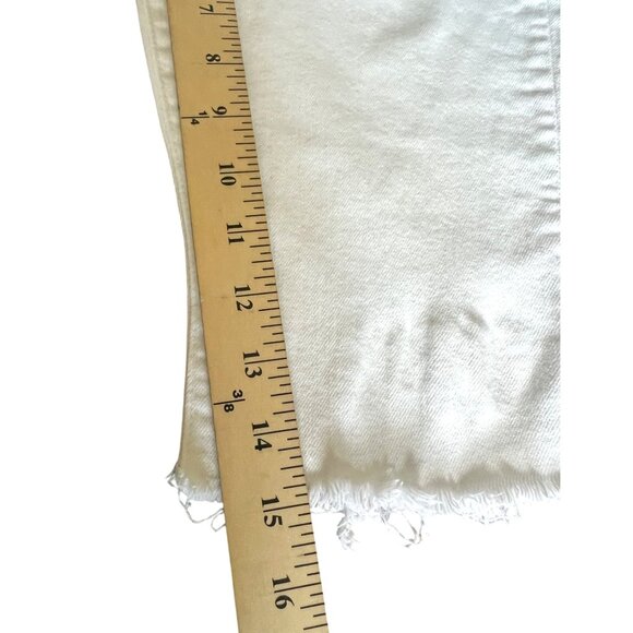 Mother The Looker Crop Jeans Fairest Off Them All White Denim Shorts Size 28 - Picture 10 of 16